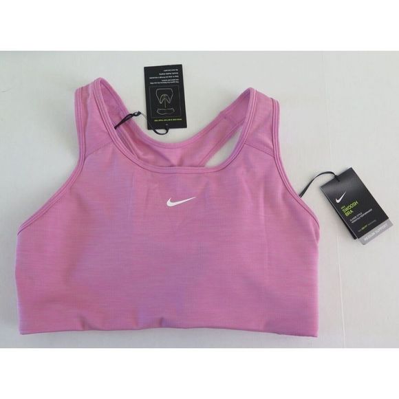 Nike BV3636 693 Womens Sz XL Pink Dri-Fit Swoosh Logo Medium Support Sports Bra - Picture 1 of 3
